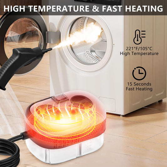 Handheld Steam Cleaner | Steamer For Cleaning, 2500W Pressurized Steam Cleaner With 1.2L Water Tank And 12 Attachments